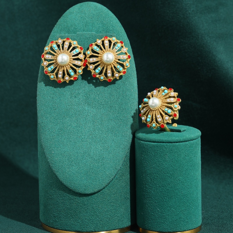 Vintage Hollow Sunflower Turqu - đánh giá và giá Turquoise Stone Ring