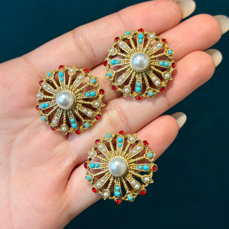 Vintage Hollow Sunflower Turqu - đánh giá và giá Turquoise Stone Ring