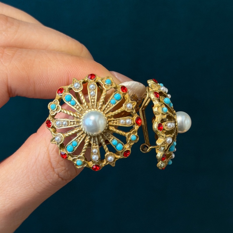Vintage Hollow Sunflower Turqu - đánh giá và giá Turquoise Stone Ring