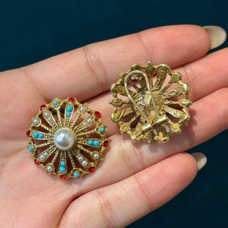 Vintage Hollow Sunflower Turqu - đánh giá và giá Turquoise Stone Ring