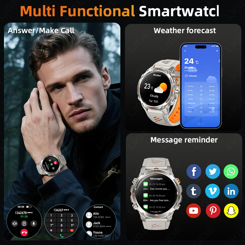 LIGE Rugged GPS Track Smart Wa - đánh giá và giá Smartwatch