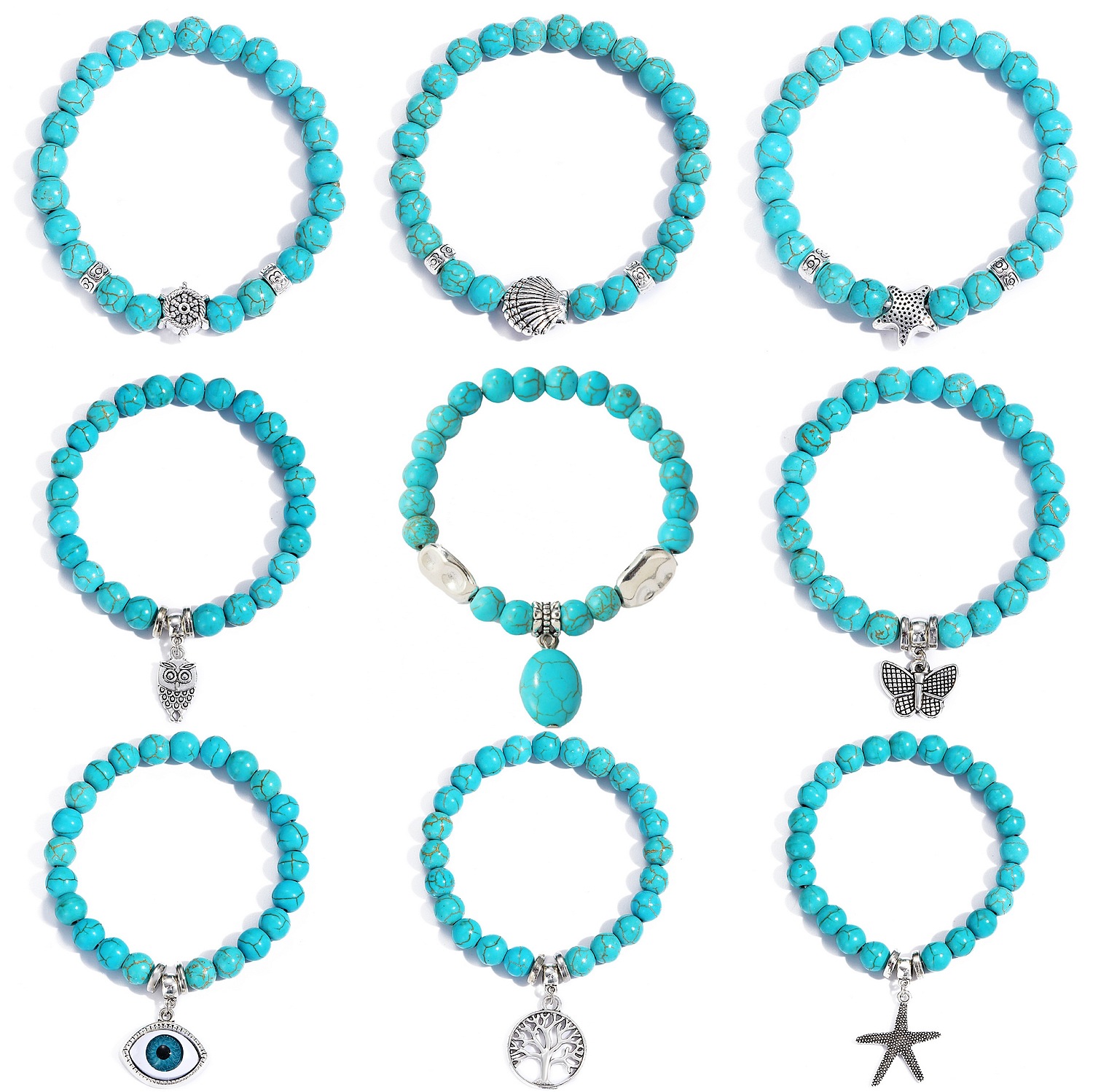 Various Shapes Blue Turquoise  - đánh giá và giá Turquoise Stone Ring